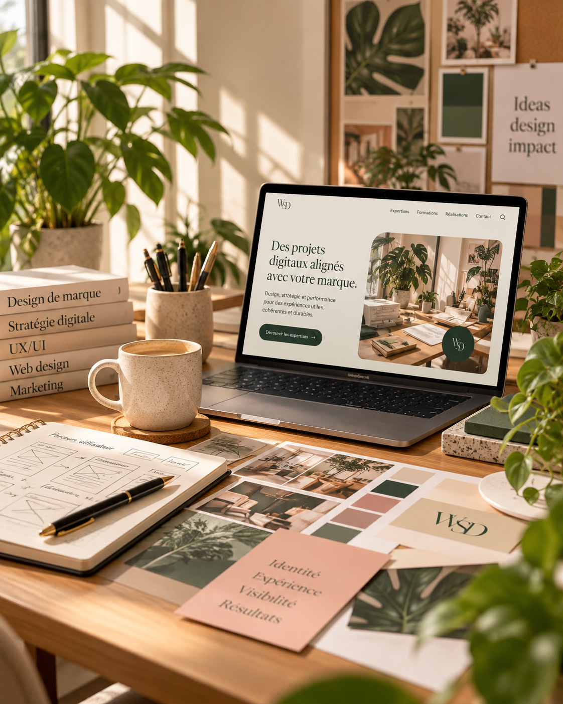 Expertises design & stratégie digitale – Web Sy Design Espace de travail réunissant design, UX/UI et stratégie digitale